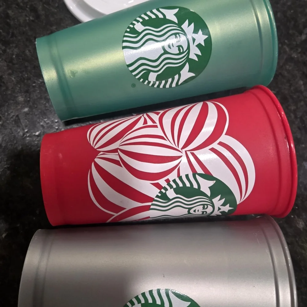 Starbucks Tumbler Set - Green, Red, Silver‎